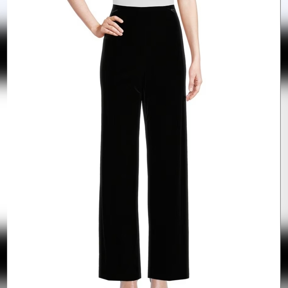 Alex Evenings Velour Sttetch Dress Pants Black Size Small NWT
